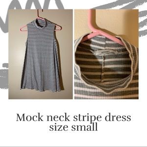 Mock neck stripe dress